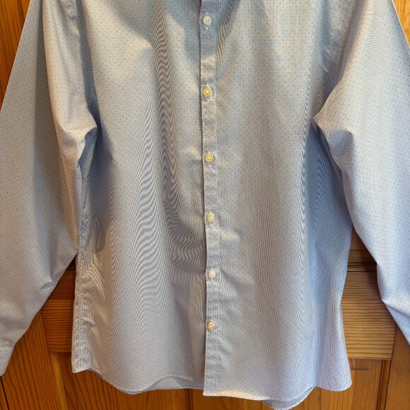 Kenneth Cole Awearness Blue Non-Iron Slim Fit Long Sleeve Button-Up Dress Shirt - Picture 4 of 15